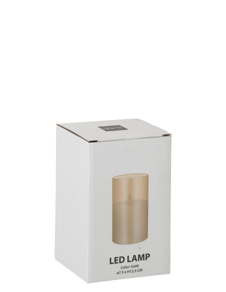 Lampe LED en verre doré brillant petite
