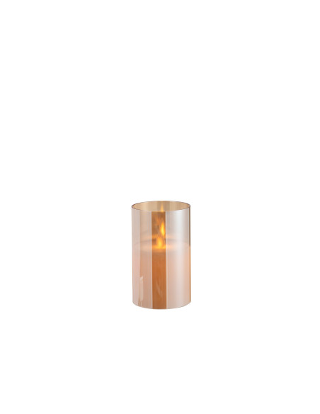 Lampe LED en verre doré brillant petite