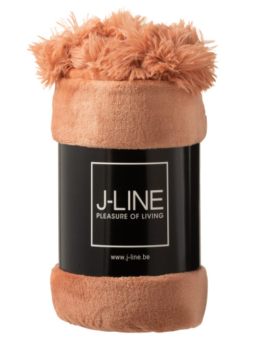 Tissu à carreaux en polyester avec pompon en pêcheJ-Line