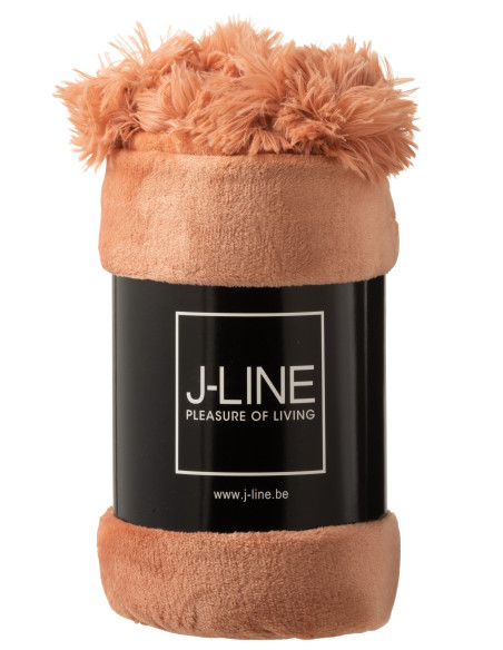 Tissu à carreaux en polyester avec pompon en pêcheJ-Line