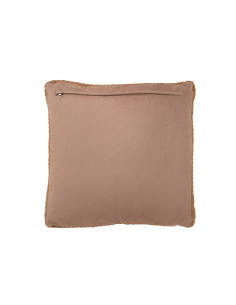 Coussin en cuir tissé camelJ-Line36625