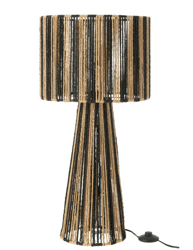 Lampe de table à rayures en métal/papier noir/naturelJ-Line58,60 €