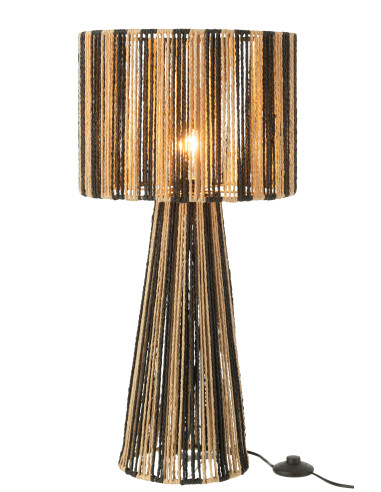 Lampe de table à rayures en métal/papier noir/naturelJ-Line58,60 €