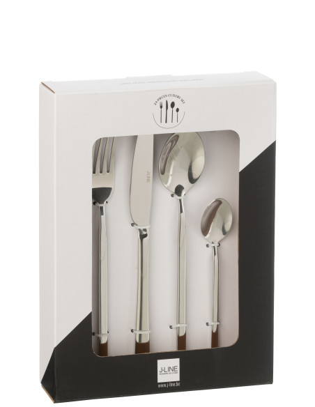 Couverts de table B 24 pièces en acier inoxydable argent brillantJ-Line