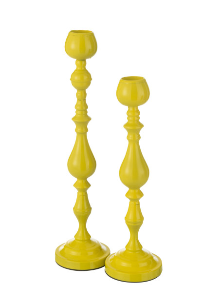 Porte-bougie Monarchie en métal jaune grandJ-Line