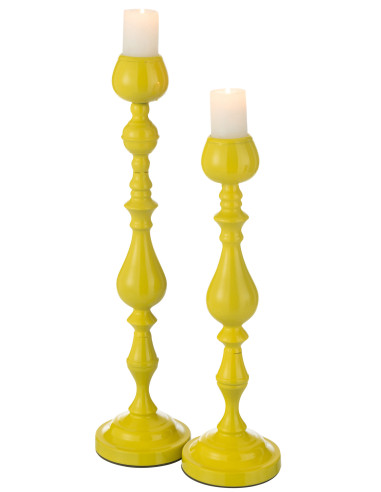 Porte-bougie Monarchie en métal jaune grandJ-Line