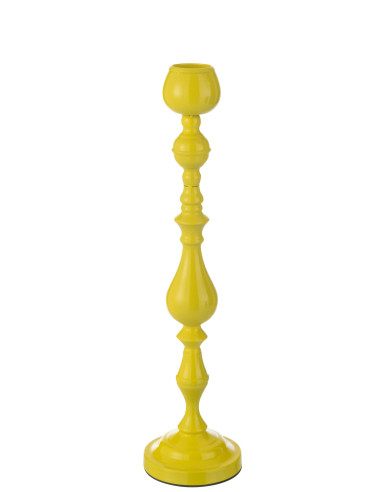 Porte-bougie Monarchie en métal jaune grandJ-Line