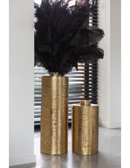 Grand vase rond en métal doréJ-Line45826