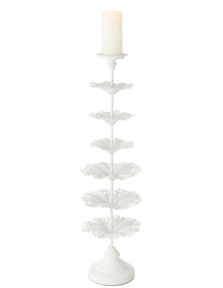 Porte-bougie Arbre Métal Blanc GrandJ-Line