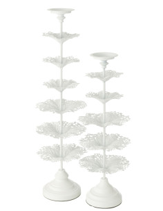 Porte-bougie Arbre Métal Blanc GrandJ-Line 2