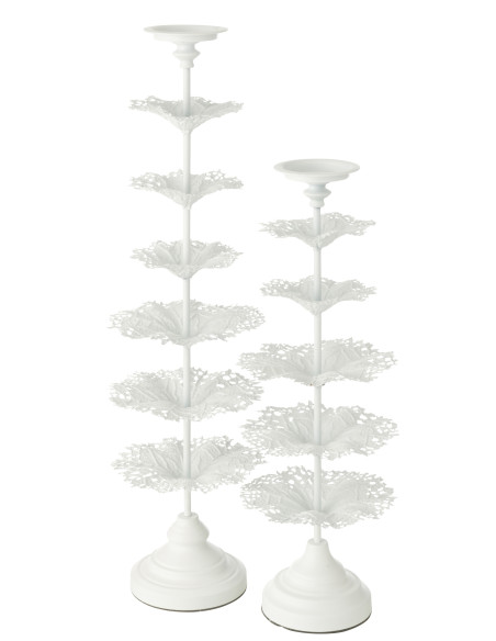 Porte-bougie Arbre Métal Blanc GrandJ-Line