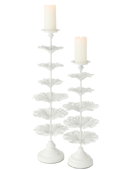 Porte-bougie Arbre Métal Blanc GrandJ-Line