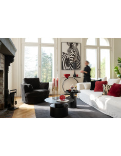 Coussin carré en polyester noir AlphaJ-Line17965 2