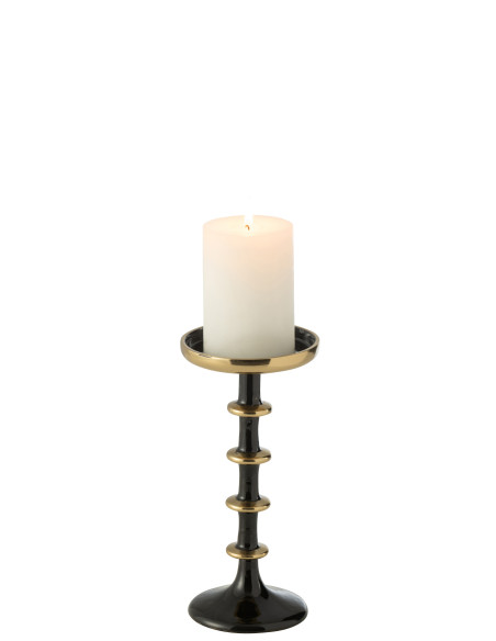 Porte-bougie Boule Métal Noir/Or PetitJ-Line
