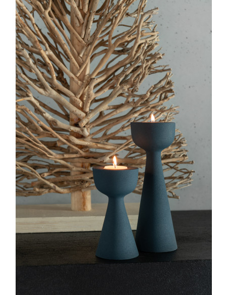 Porte-bougie cône en aluminium bleu petitJ-Line