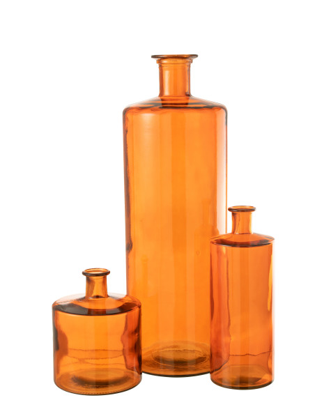 Vase en verre large orange grandJ-Line32792