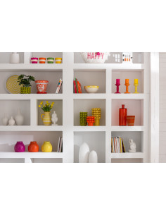 Vase en verre large orange grandJ-Line32792 2