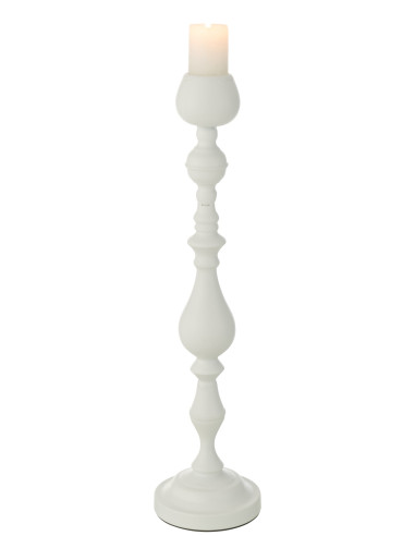 Porte-bougie Monarchie en métal blanc de grande tailleJ-Line