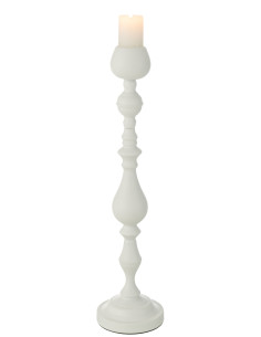 Porte-bougie Monarchie en métal blanc de grande tailleJ-Line 2