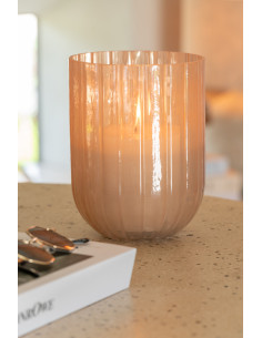 Vase Yoni en verre pêche de taille moyenneJ-Line30360