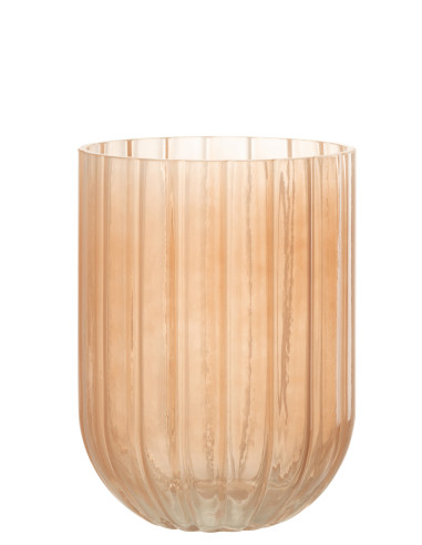 Vase Yoni en verre pêche de taille moyenneJ-Line30360