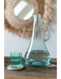 Carafe en verre bleu clair 2