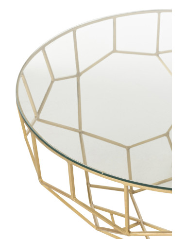 Table Moza Métal/Verre Or