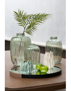 Grand vase en verre vert lignesJ-Line30347