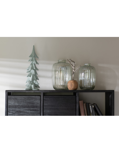 Grand vase en verre vert lignesJ-Line30347