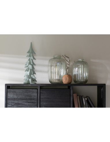 Grand vase en verre vert lignesJ-Line30347