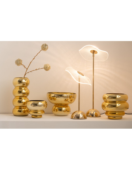 Porte-bougie/vase en verre Julia doré.J-Line48642