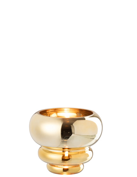 Porte-bougie/vase en verre Julia doré.J-Line48642
