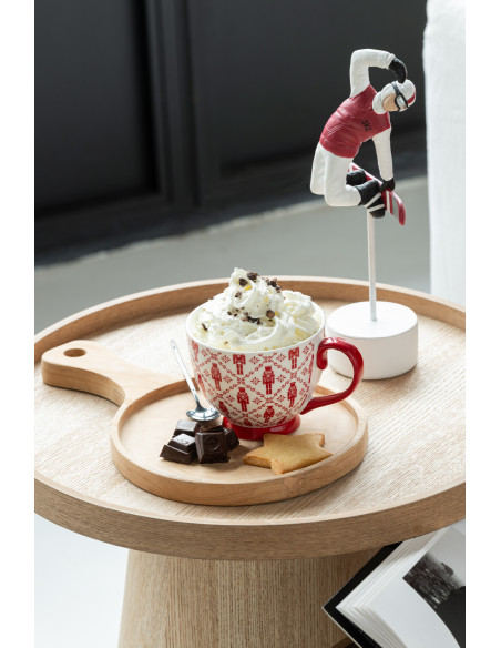 Boîte de 2 grands mugs casse-noisettes Windownbox en céramique rougeJ-Line
