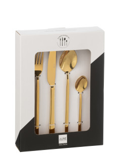 Couverts de table B 24 pièces en acier inoxydable doré brillantJ-Line