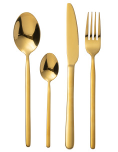 Couverts de table B 24 pièces en acier inoxydable doré brillantJ-Line 2