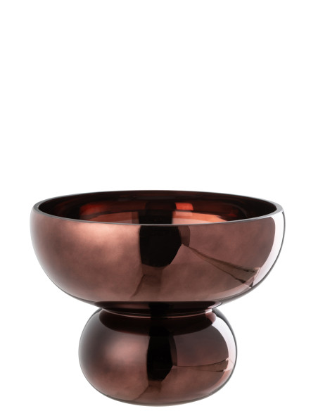 Bol en verre à pied arrondi pruneJ-Line48637