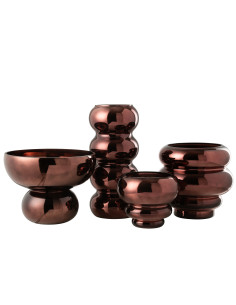 Bol en verre à pied arrondi pruneJ-Line48637 2