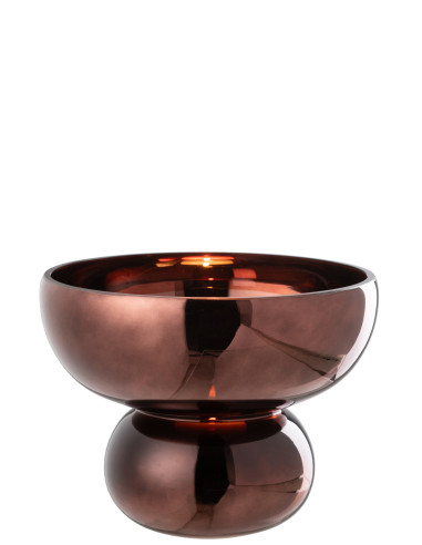 Bol en verre à pied arrondi pruneJ-Line48637