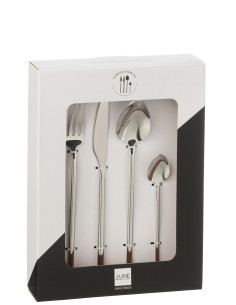 Couverts de table en acier inoxydable brillant argenté de 24 piècesJ-Line