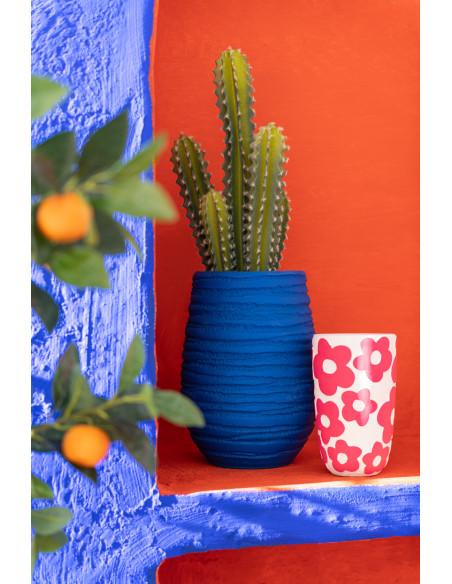 VASE FIESTA CÉRAMIQUE BLEU MOYENJ-Line43003