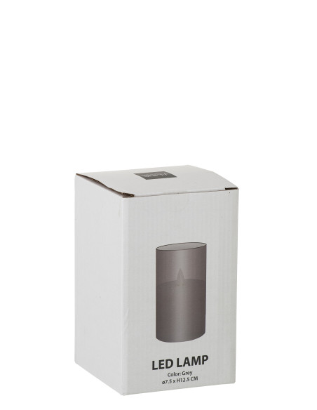 Lampe LED en verre gris brillant petite