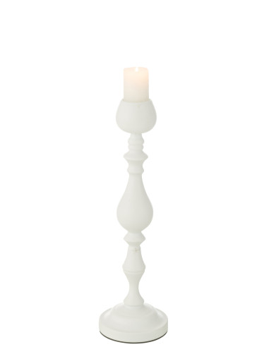 Porte-bougie Monarchie en métal blanc petitJ-Line