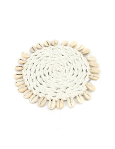 Sous-verre en coquillage de seagrass - Blanc
