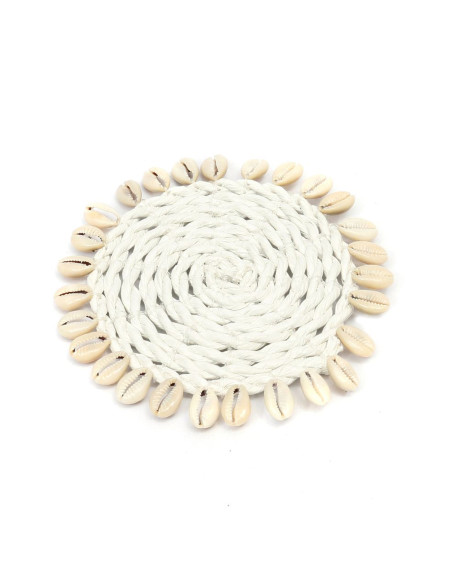 Sous-verre en coquillage de seagrass - Blanc