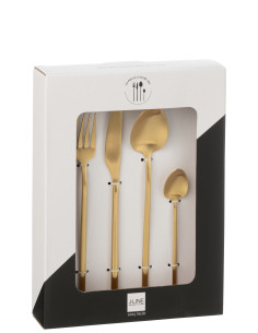 Couverts de table en acier inoxydable mat doré, 24 piècesJ-Line