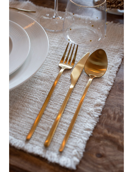 Couverts de table en acier inoxydable mat doré, 24 piècesJ-Line