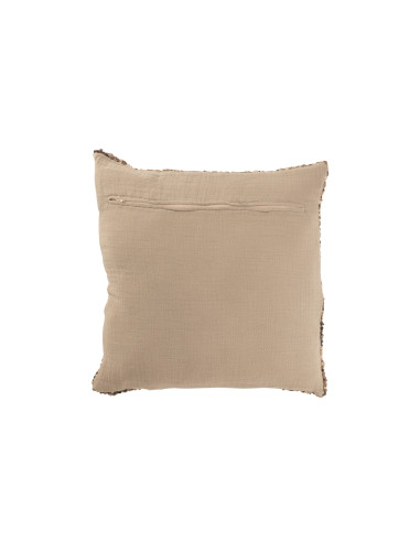 Coussin en tweed acrylique/coton marron/beigeJ-Line