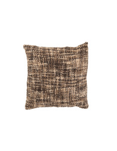 Coussin en tweed acrylique/coton marron/beigeJ-Line 2