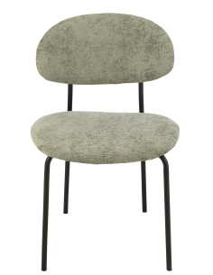 Chaise de salle à manger en textile/métal vert menthe