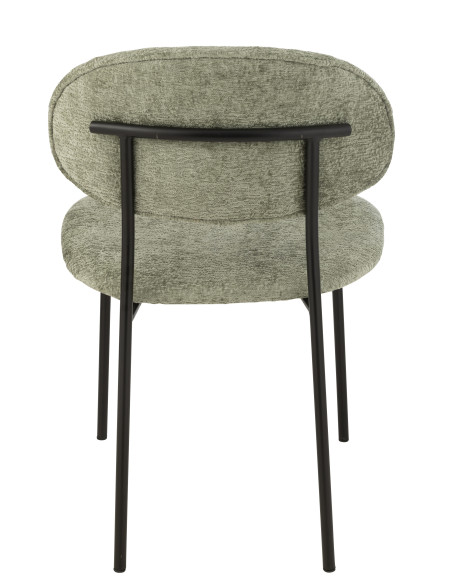 Chaise de salle à manger en textile/métal vert menthe